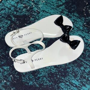 Katy Perry Collections Women's White and Black Sandals